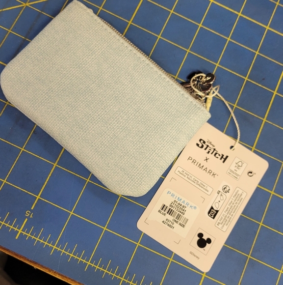 Primark Light Blue Stitch Coin Pouch 5.5" x 3.5" NWT - Picture 2 of 3